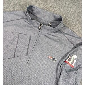 New England Patriots Cutter & Buck 1/4 Zip Pullover Mens 2XL Navy Super Bowl LI